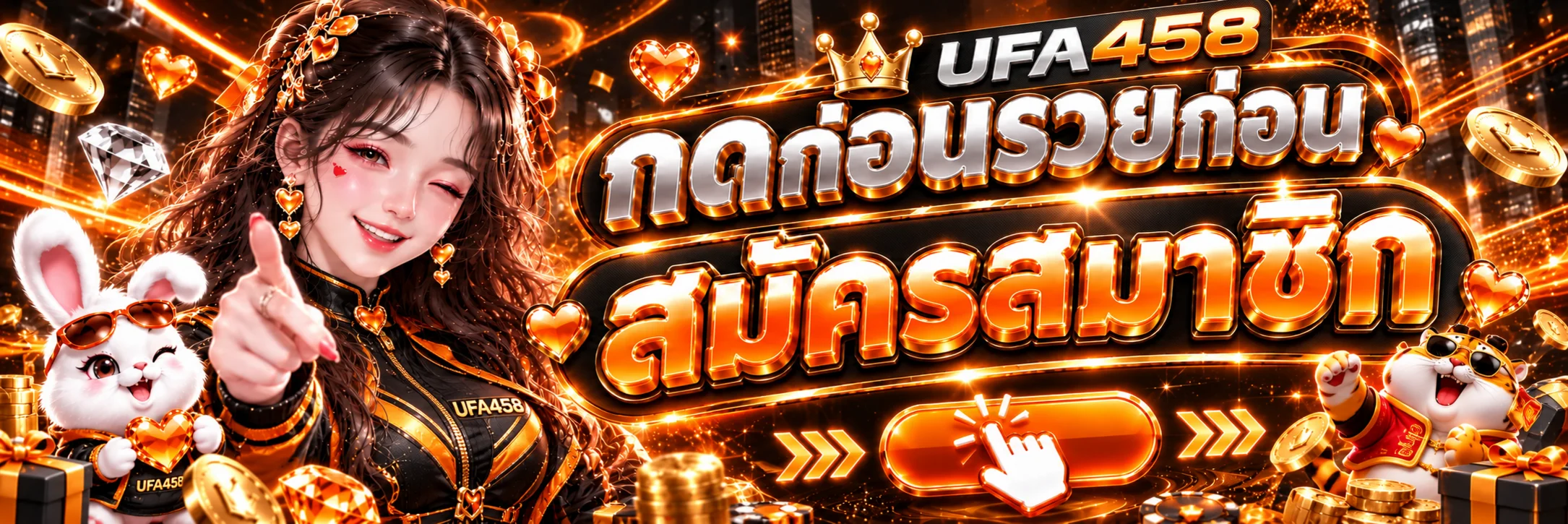 แบนเนอร์ทางเข้าและสมัครสมาชิก UFA458